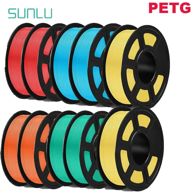 SUNLU 10KG PETG/ABS Filaments 10Rolls 3D Filament 1KG/roll 1.75mm 100% Filament Lines Up Neatly For 3D Printing From EU US