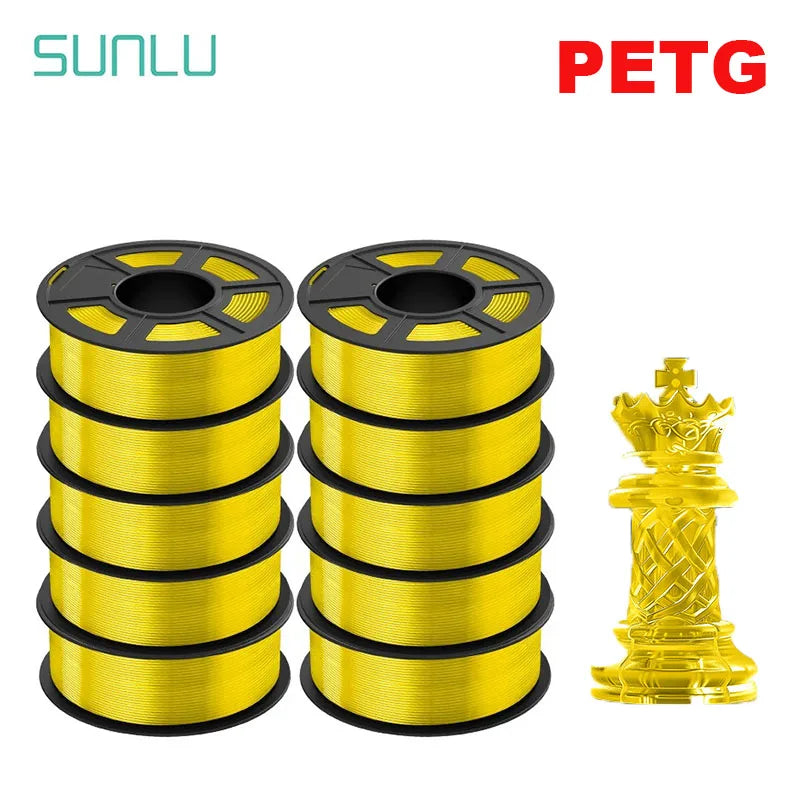 SUNLU 10KG PETG/ABS Filaments 10Rolls 3D Filament 1KG/roll 1.75mm 100% Filament Lines Up Neatly For 3D Printing From EU US
