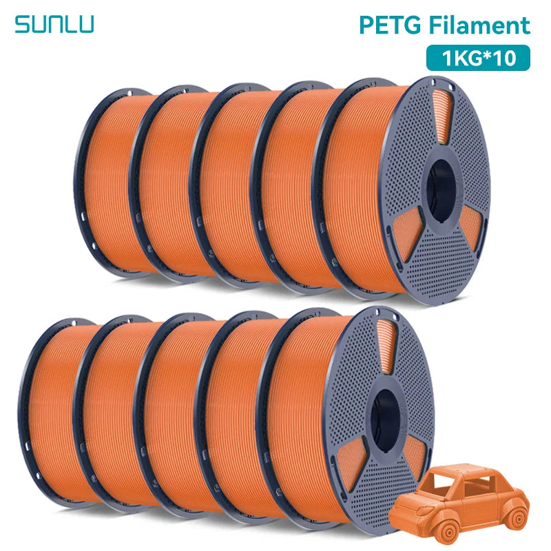 SUNLU 10KG PETG/ABS Filaments 10Rolls 3D Filament 1KG/roll 1.75mm 100% Filament Lines Up Neatly For 3D Printing From EU US