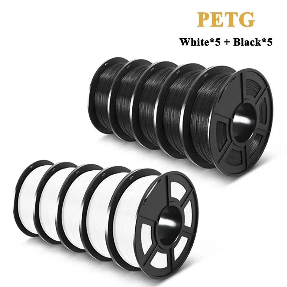 SUNLU 10KG PETG/ABS Filaments 10Rolls 3D Filament 1KG/roll 1.75mm 100% Filament Lines Up Neatly For 3D Printing From EU US