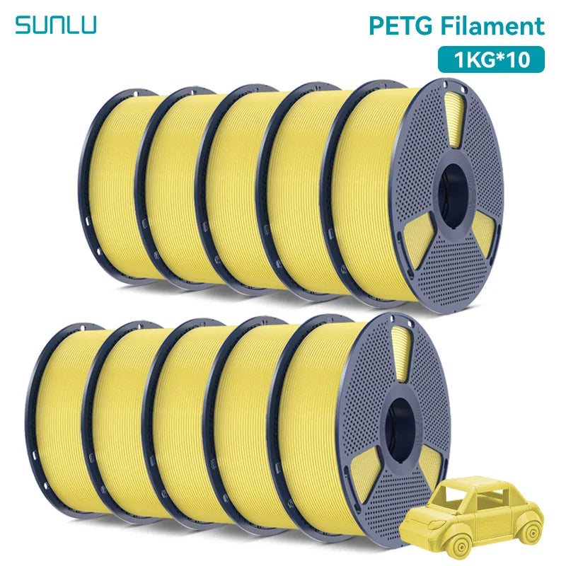 SUNLU 10KG PETG/ABS Filaments 10Rolls 3D Filament 1KG/roll 1.75mm 100% Filament Lines Up Neatly For 3D Printing From EU US