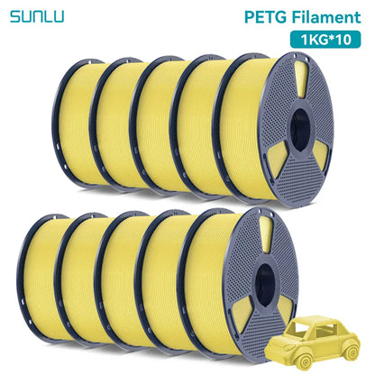 SUNLU 10KG PETG/ABS Filaments 10Rolls 3D Filament 1KG/roll 1.75mm 100% Filament Lines Up Neatly For 3D Printing From EU US