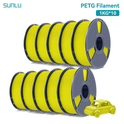 SUNLU 10KG PETG/ABS Filaments 10Rolls 3D Filament 1KG/roll 1.75mm 100% Filament Lines Up Neatly For 3D Printing From EU US