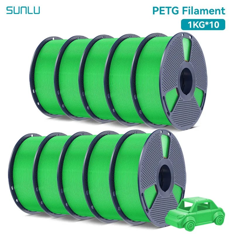 SUNLU 10KG PETG/ABS Filaments 10Rolls 3D Filament 1KG/roll 1.75mm 100% Filament Lines Up Neatly For 3D Printing From EU US